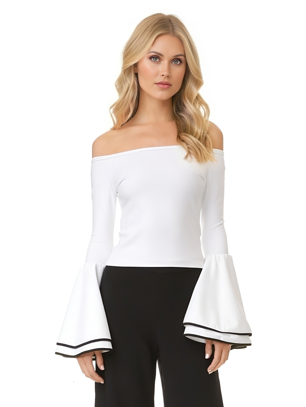 Ronny Kobo White Bell Sleeve Mimi Top XS NWT